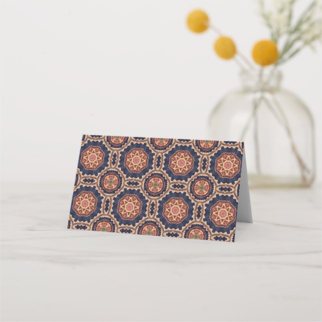 Carte De Placement Fleur fantaisie et Motif Star (Devant)