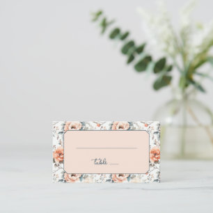 Carte De Placement Fleur Florale Vintage Sérénité de Pêche