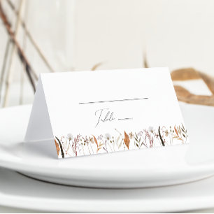 Carte De Placement Fleur sauvage d'automne Boho   Plié
