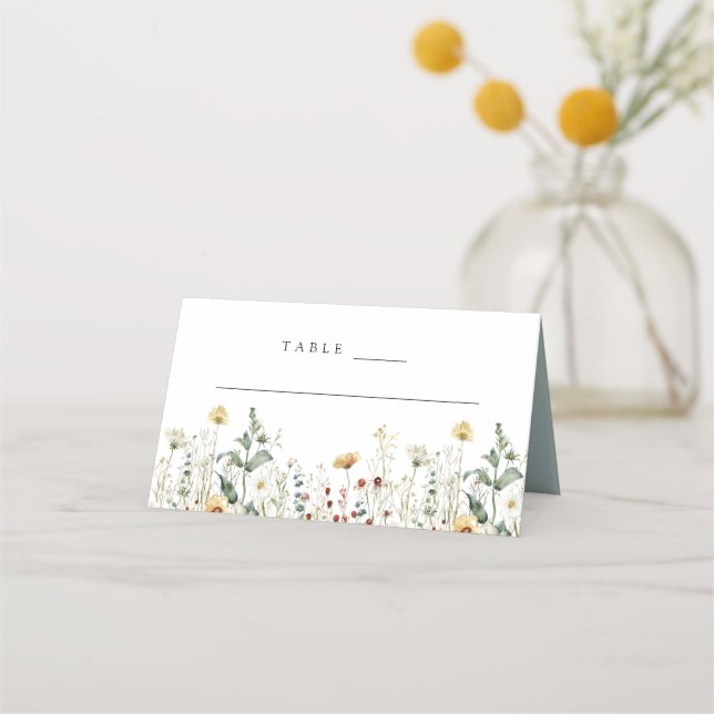 Carte De Placement Fleur sauvage d'été Mariage de terrain (Devant)
