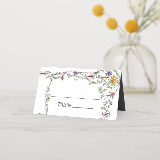 Carte De Placement Fleur sauvage Mariage Rustique Pays Fleurs sauvage (Devant)
