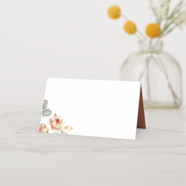 Carte De Placement Fleurs d'automne Elegant Mariage Boho (Devant)