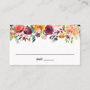 Carte De Placement Fleurs d'automne Mariage de automne Garland