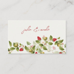 Carte De Placement Fleurs de fraises rouges sucrées Mariage
