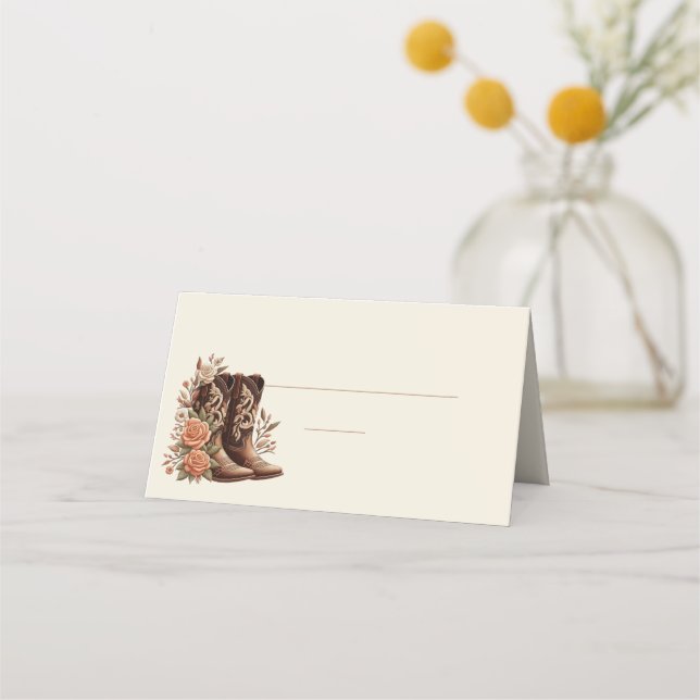Carte De Placement Fleurs de l'Ouest du pays avec bottes de cowboy (Dos)