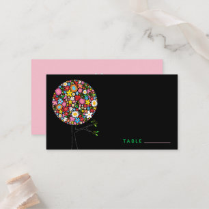 Carte De Placement Fleurs de printemps colorées Whimsical Pop Tree Pa