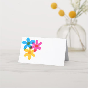 Carte De Placement Fleurs hippies brillantes et audacieuses Mariage d