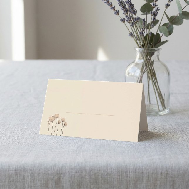 Carte De Placement Fleurs modernes nom d'hôte (Modern flowers guest name place card.)