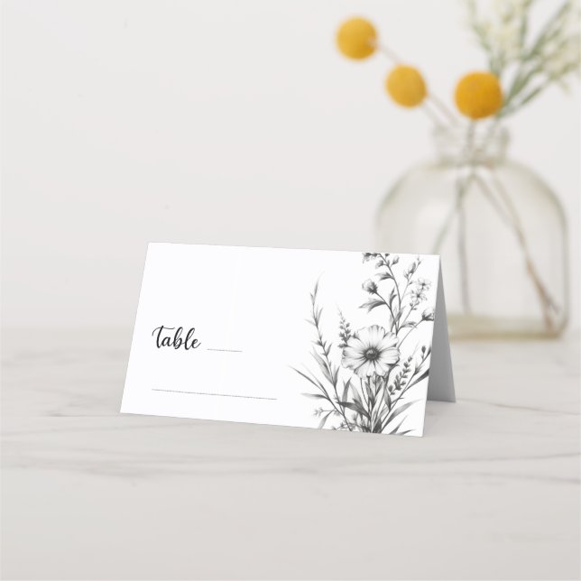 Carte De Placement Fleurs sauvages audacieux (Devant)
