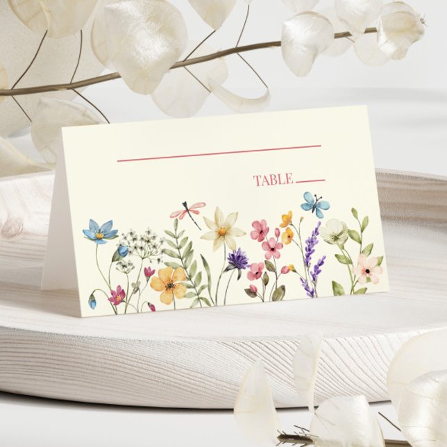 Carte De Placement Fleurs sauvages fleurs sauvages Baptême floral (Créateur téléchargé)