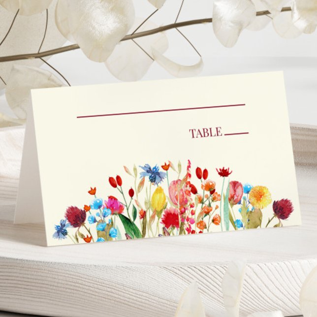 Carte De Placement Fleurs sauvages fleurs sauvages Mariage floral (Créateur téléchargé)