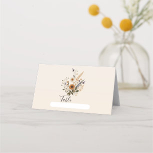 Carte De Placement Fleurs sauvages Vintage Floral Bunch Bohème Mariag