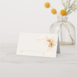 Carte De Placement Fleurs séchées Boho et Mariage en herbe Pampas