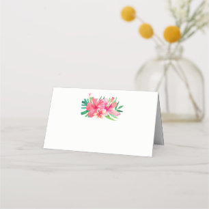 Carte De Placement Fleurs tropicales Hibiscus Plumeria Mariage