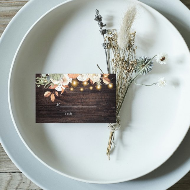 Carte De Placement Fleurs vintages et Citrouille Automne (Créateur téléchargé)