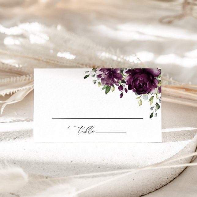 Carte De Placement Fleurs violettes, Fleurs de prunes, Boho, Fête des (Créateur téléchargé)