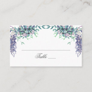 Carte De Placement Fleurs violettes. Mariage fleurie du jardin. Lavan