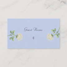 Carte de placement floral bleu poussiéreux