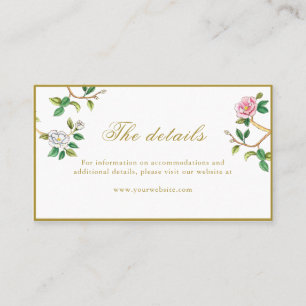 Carte De Placement Floral Chinoisorie QR code détails du mariage