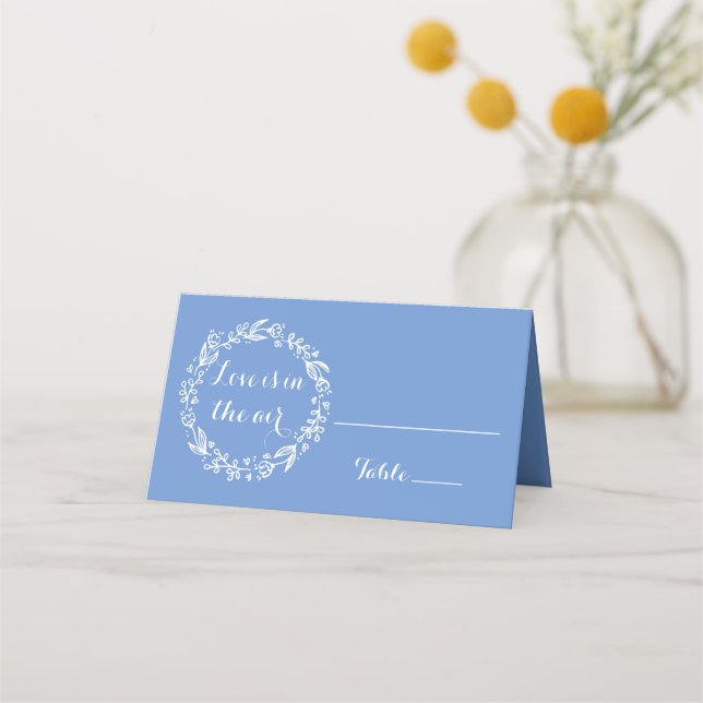 Carte De Placement Floral Cornflower Blue Mariage carte d'escorte (Devant)