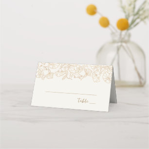 Carte De Placement Floral d'or ivoire