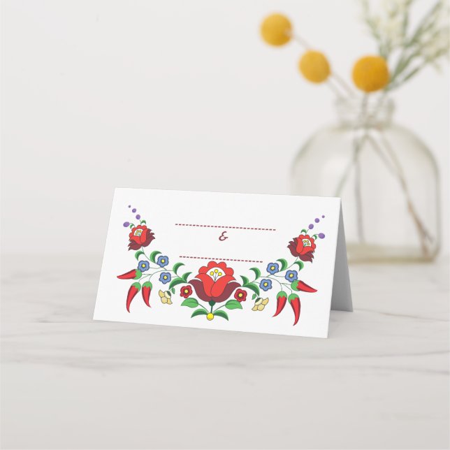 Carte De Placement Floral hongrois traditionnel (Devant)