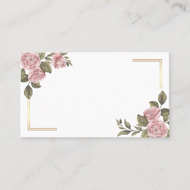 Carte De Placement Floral Pink Peony Flower Summer Wedding (Devant)