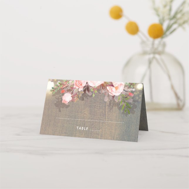 Carte De Placement Floral Rustique (Devant)