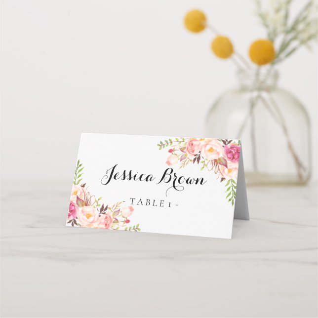 Carte De Placement Floral Rustique Peony (Devant)