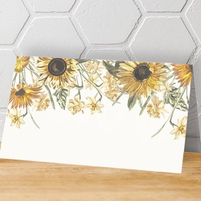 Carte De Placement Flore de tournesol rustique (Créateur téléchargé)