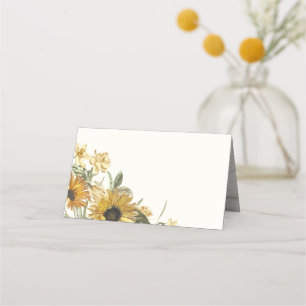 Carte De Placement Flore de tournesol rustique