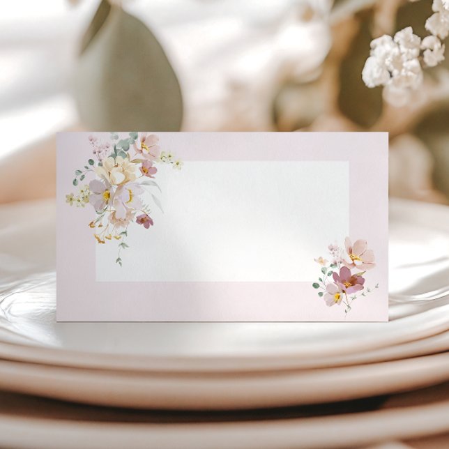 Carte De Placement Flore rose pâle Élégant (Créateur téléchargé)