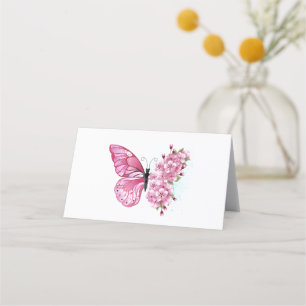 Carte De Placement Flower Butterfly