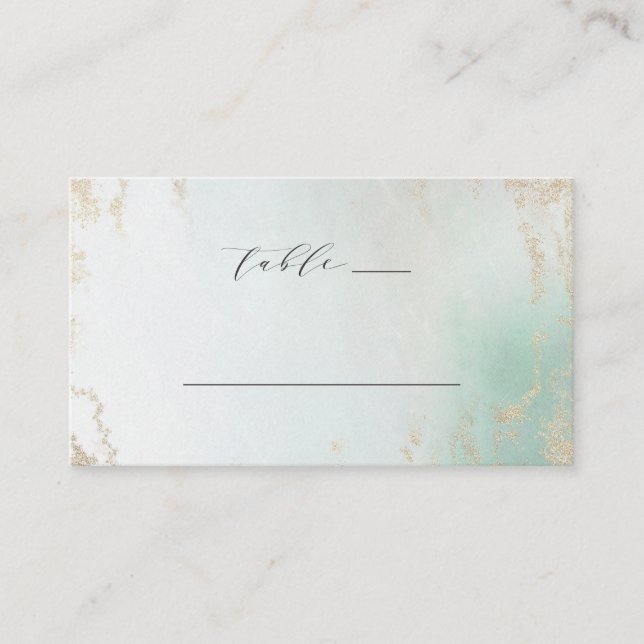 Carte De Placement Fond Abstrait Aqua Ombre avec Parties scintillant  (Devant)