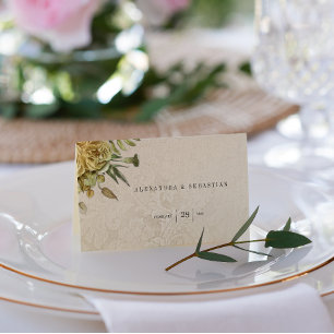 Carte De Placement Fond d'écran Damask et Rose d'or Shabby Chic