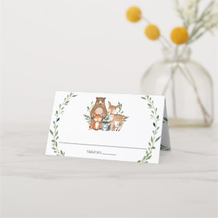 Carte De Placement Forêt Bois Animaux Végétation Baby shower Tente