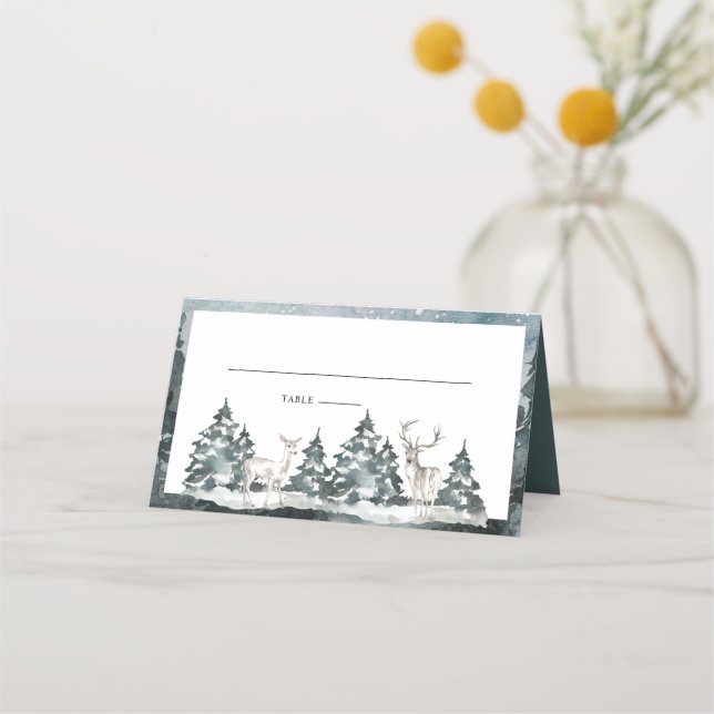 Carte De Placement Forêt de bois avec carte Deer Place (Devant)