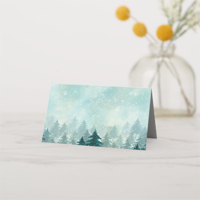 Carte De Placement Forêt d'hiver | Fêtes (Dos)