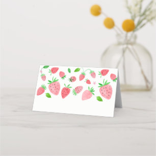 Carte De Placement Fraise Berry Sweet Étiquettes alimentaires d'anniv