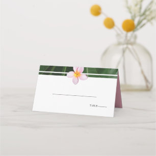 Carte De Placement Frangipani rose Plumeria Mariage
