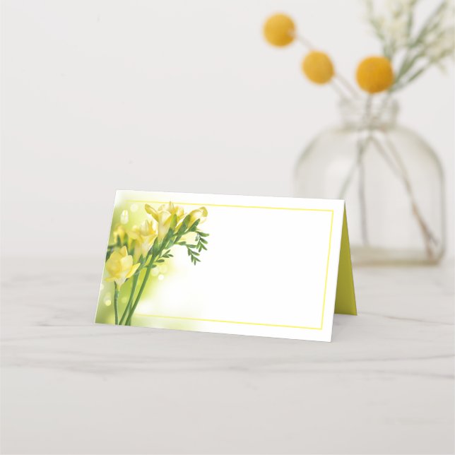 Carte De Placement Freesia Jaune (Devant)