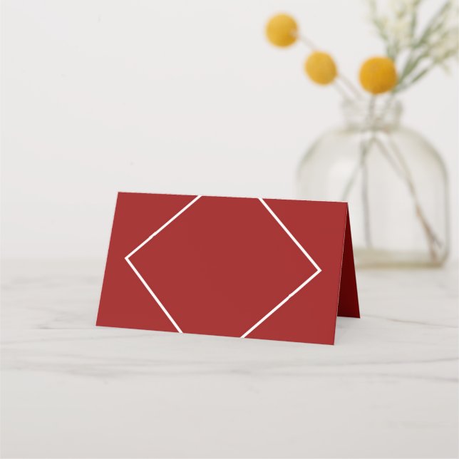 Carte De Placement Frontières modernes en rouge foncé et blanc géomét (Devant)