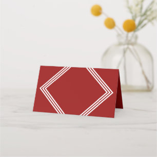 Carte De Placement Frontières modernes en rouge foncé et triple blanc