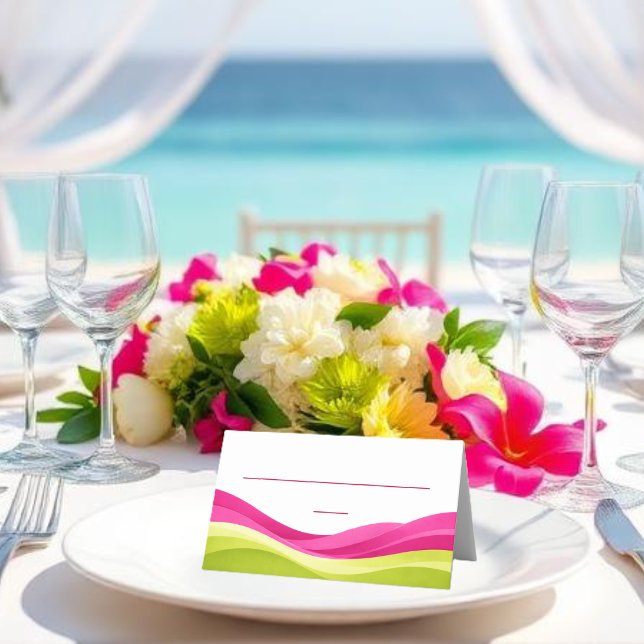 Carte De Placement Fuchsia and Lime Green Wedding (Fuchsia and Lime Green Wedding Place Card )