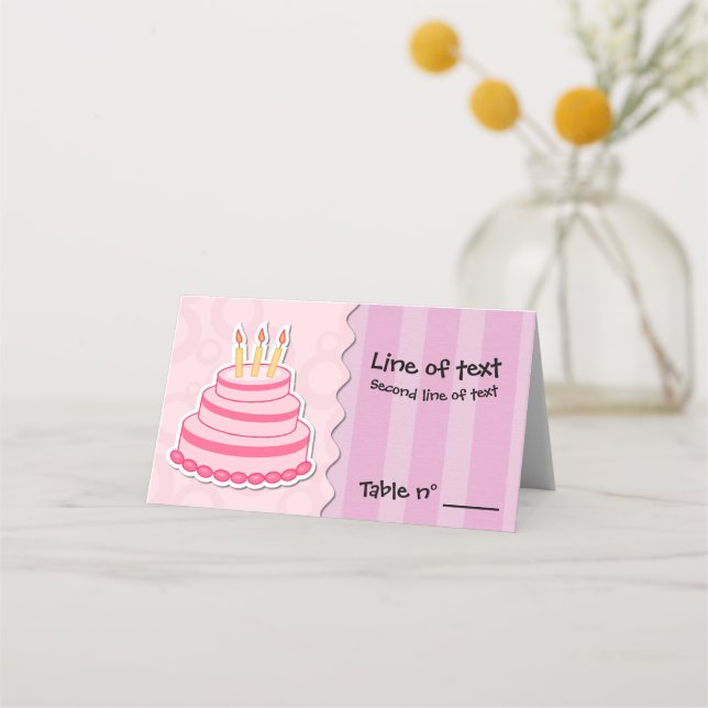 Carte De Placement Gâteau d'anniversaire (Devant)