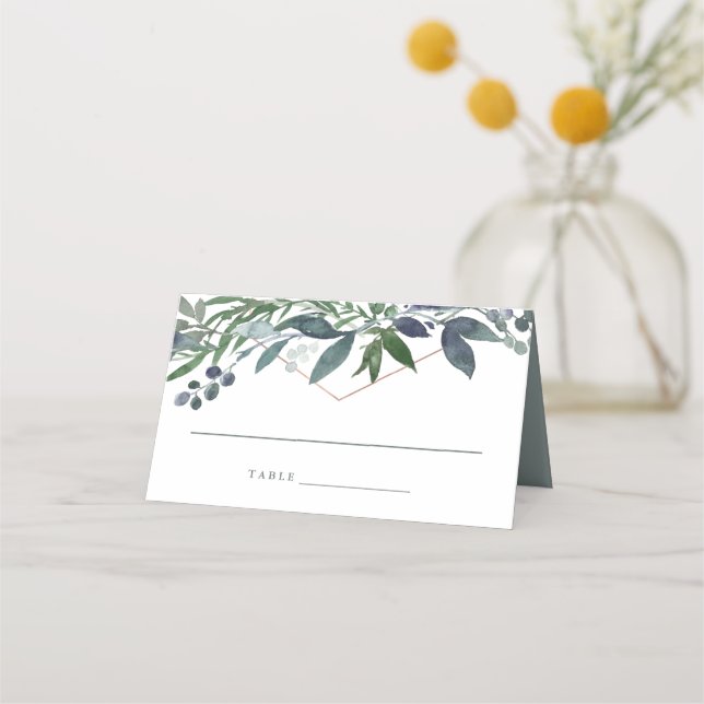Carte De Placement Geo vert | Mariage or Rose (Devant)