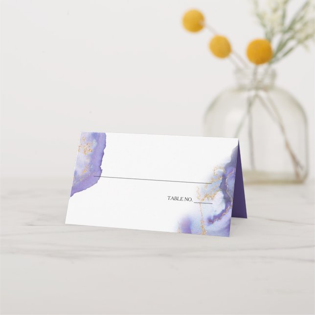 Carte De Placement Géode d'aquarelle Améthyste moderne BarefootBride™ (Devant)