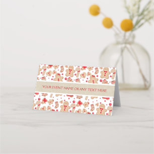 Carte De Placement Gingerbread Man Baked Cookies Rustic Whimsical