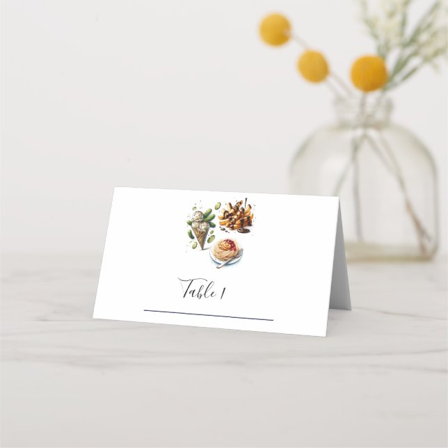 Carte De Placement Glaces Pickles Envies Bizarres Baby Shower (Devant)