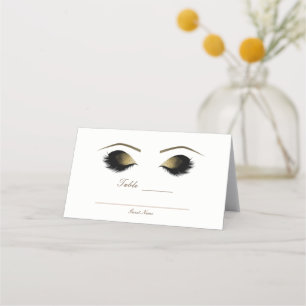 Carte De Placement Glam Gold Makeup Eyelashes Beauty Event Table Seat